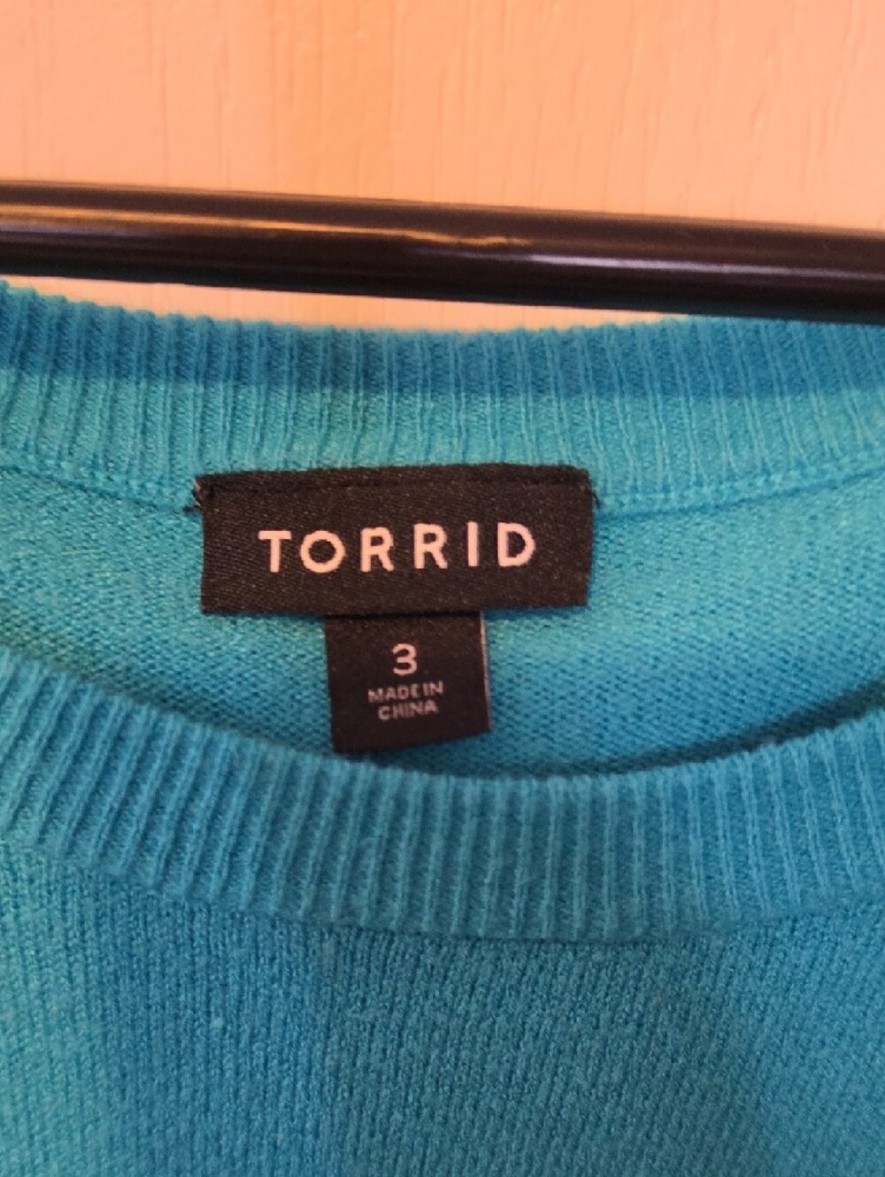 Torrid Bright Blue Ribbed Neck Sweater - Picture 2 of 4
